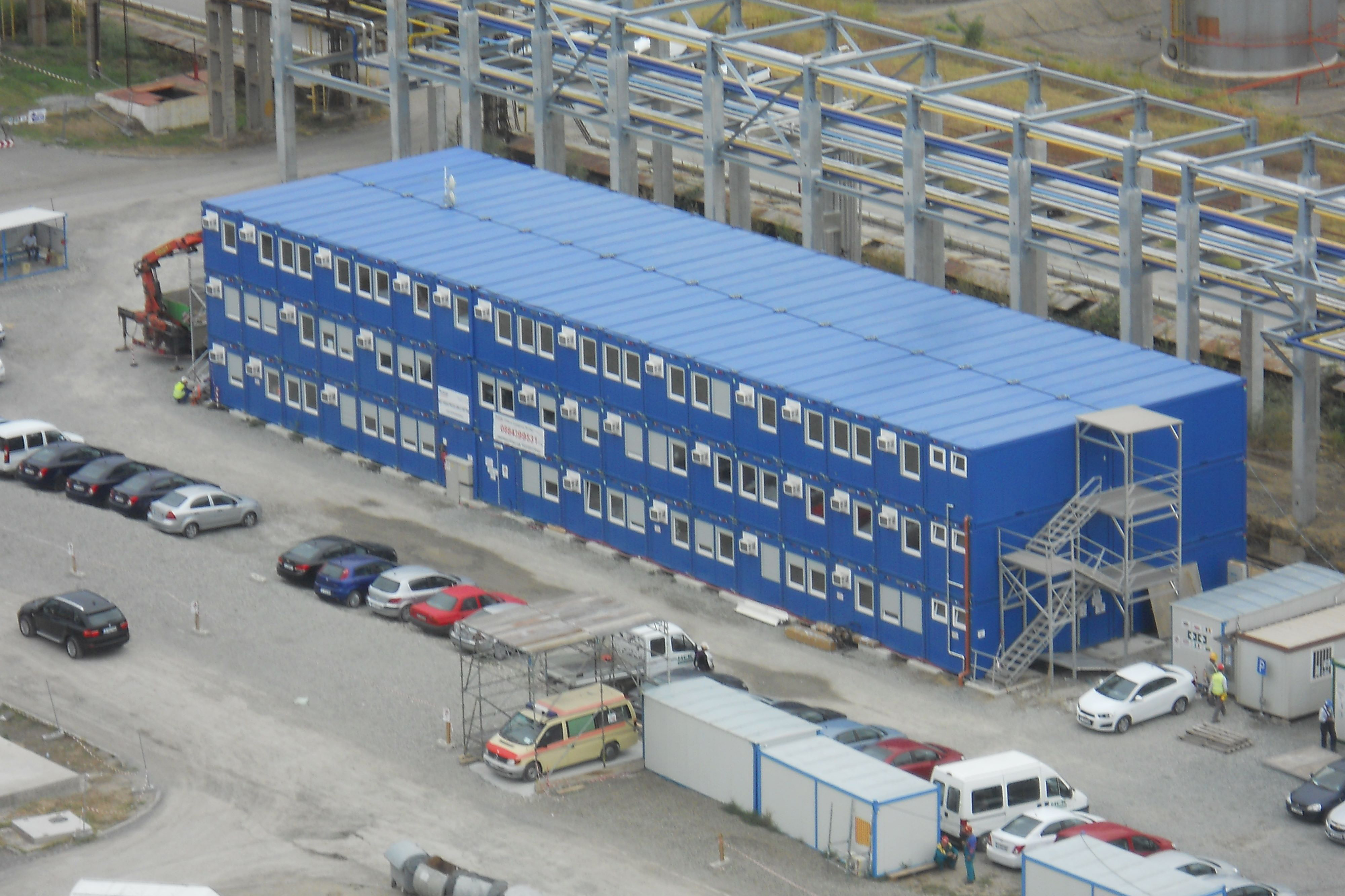 Site office container facility at a refinery in Burgas, Bulgaria