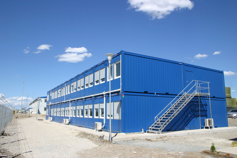 Workers' accommodation, canteen and offices at ALSTOM power station construction, BG-Galabovo