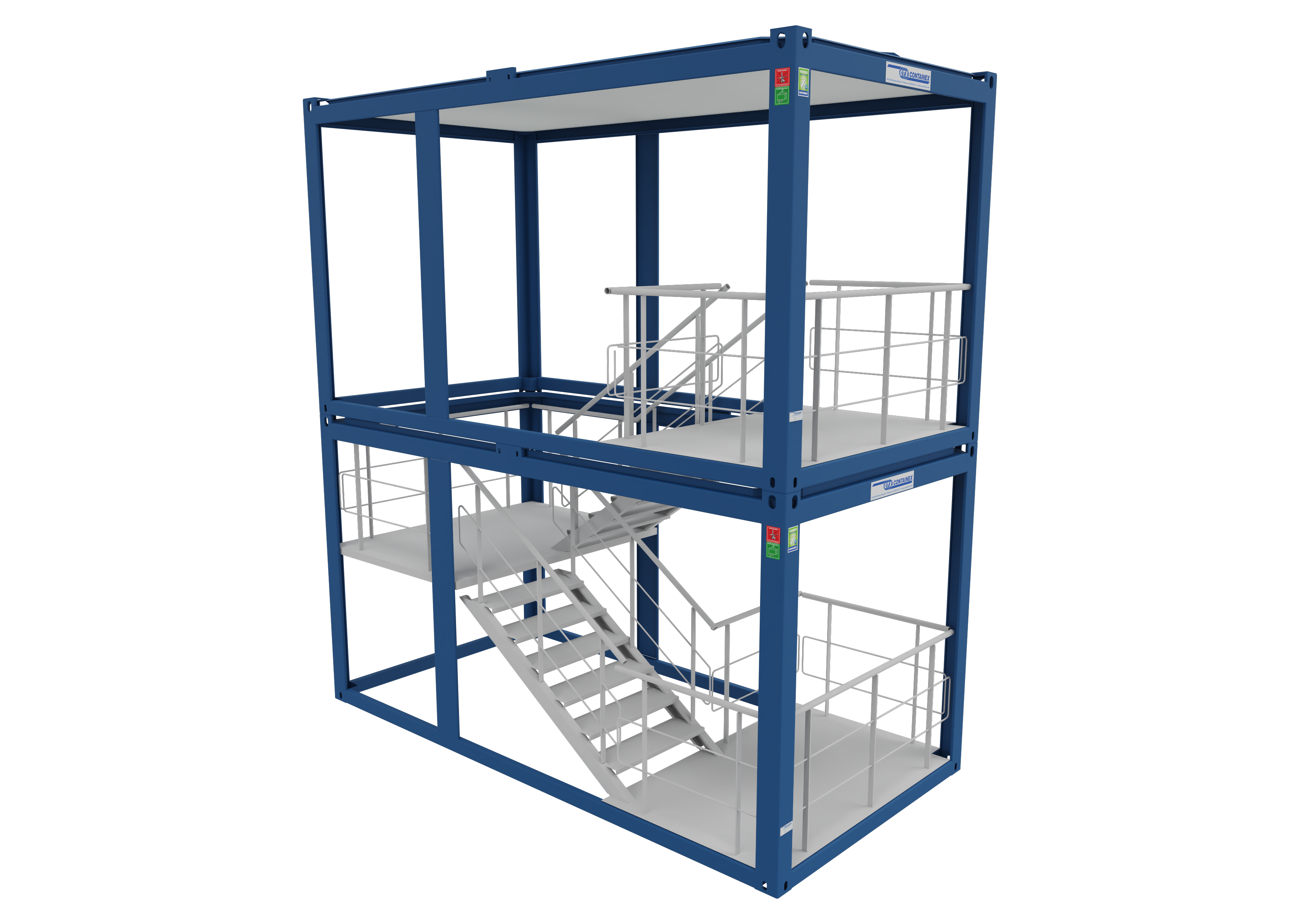 Containeren KONSTRUKTION med udvendig trappe