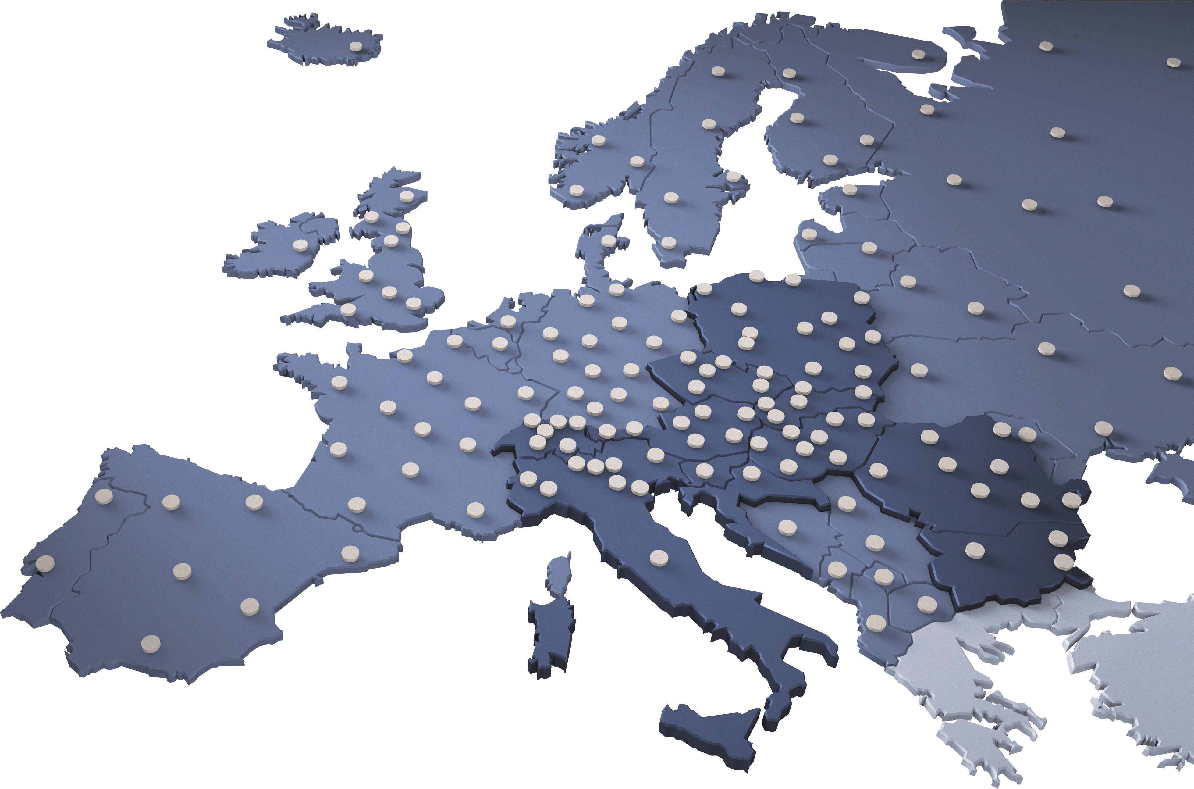 Nettverk av depoter over hele Europa