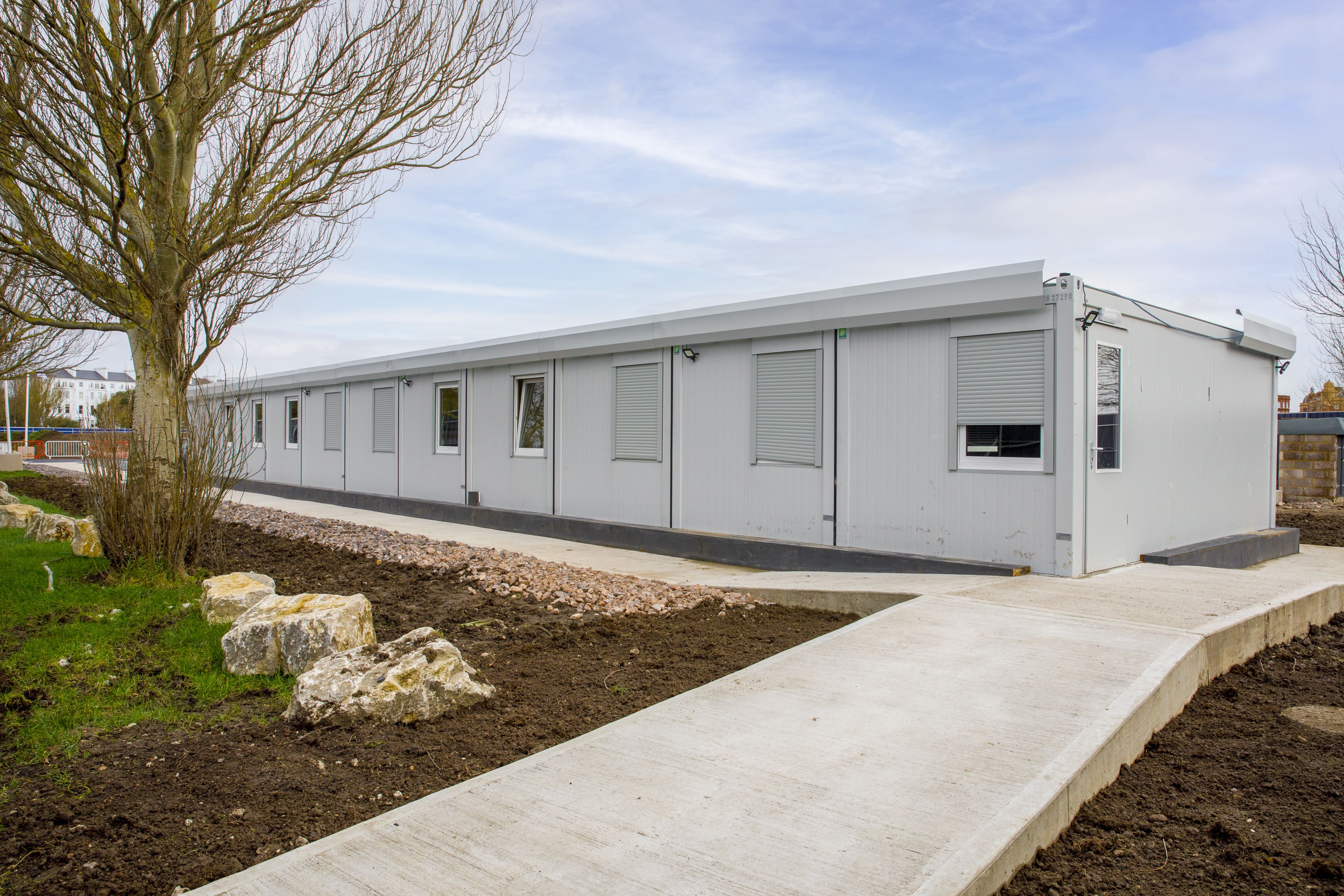 Modular building as accommodation with sanitary area for truck drivers, Belarus