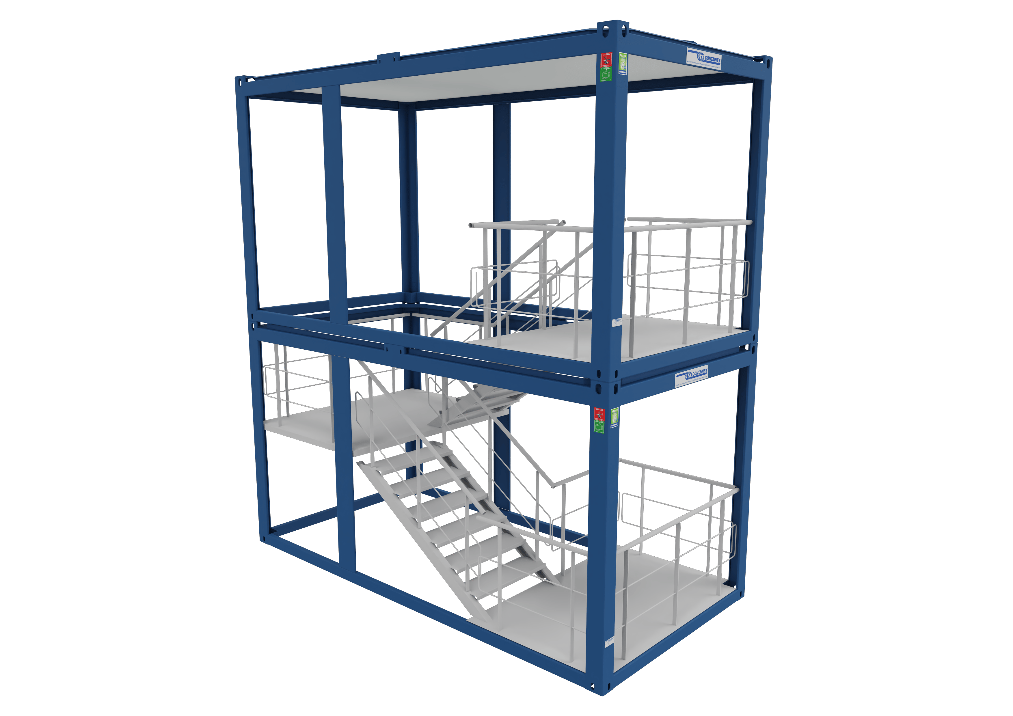 Containeren KONSTRUKTION med udvendig trappe