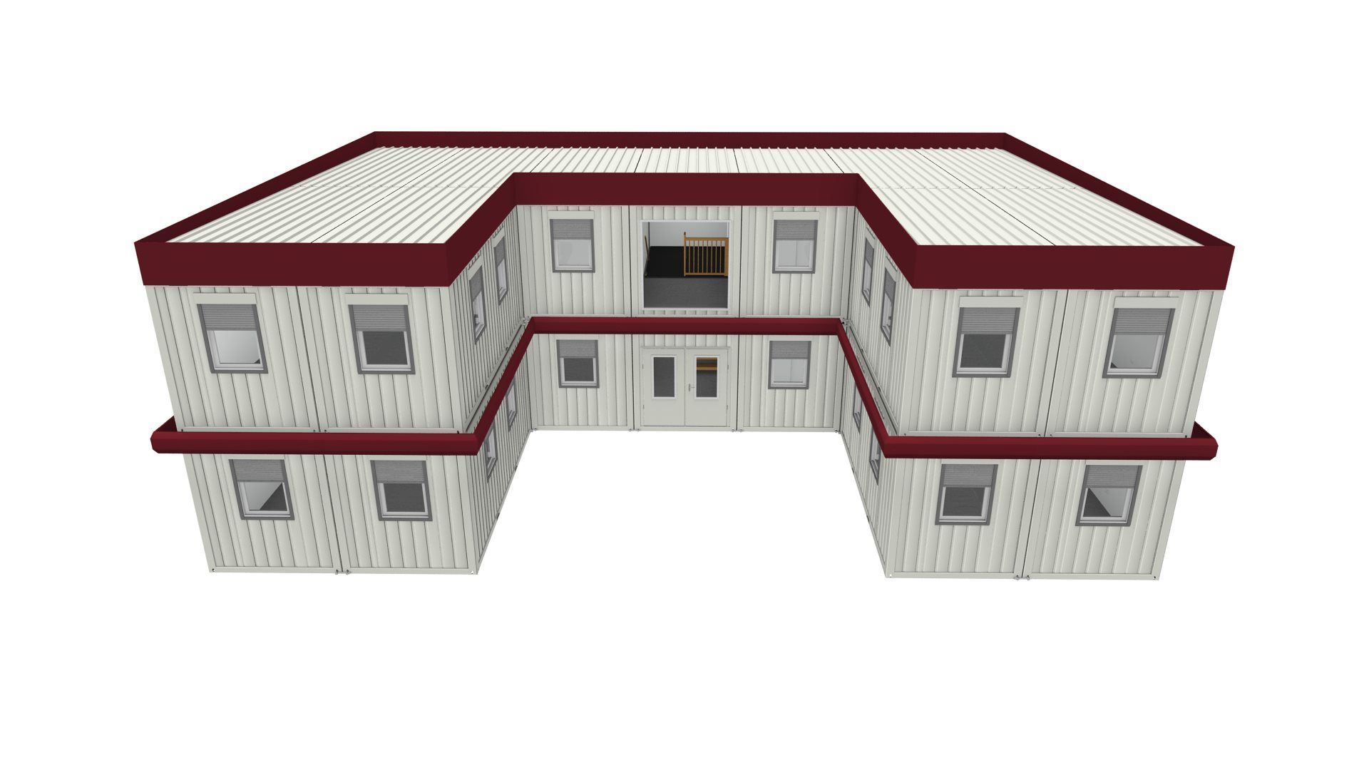 Containercomplex met 2 verdiepingen en attiek