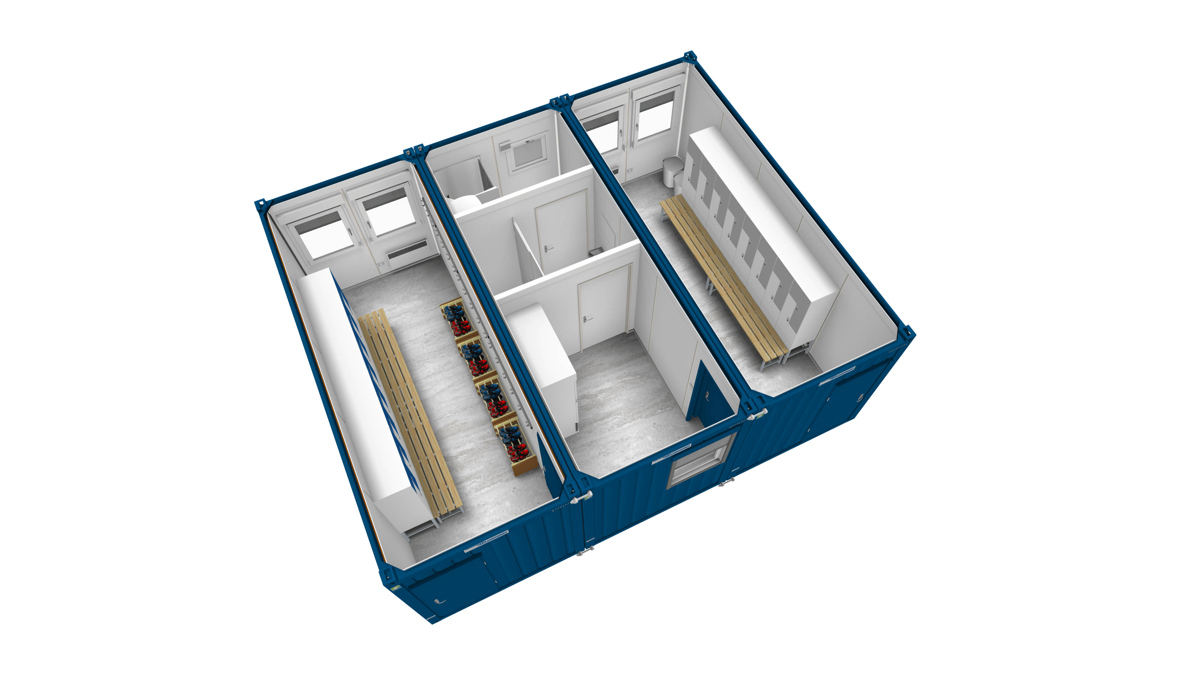 Impianto di prefabbricati modulari ad uso sanitario