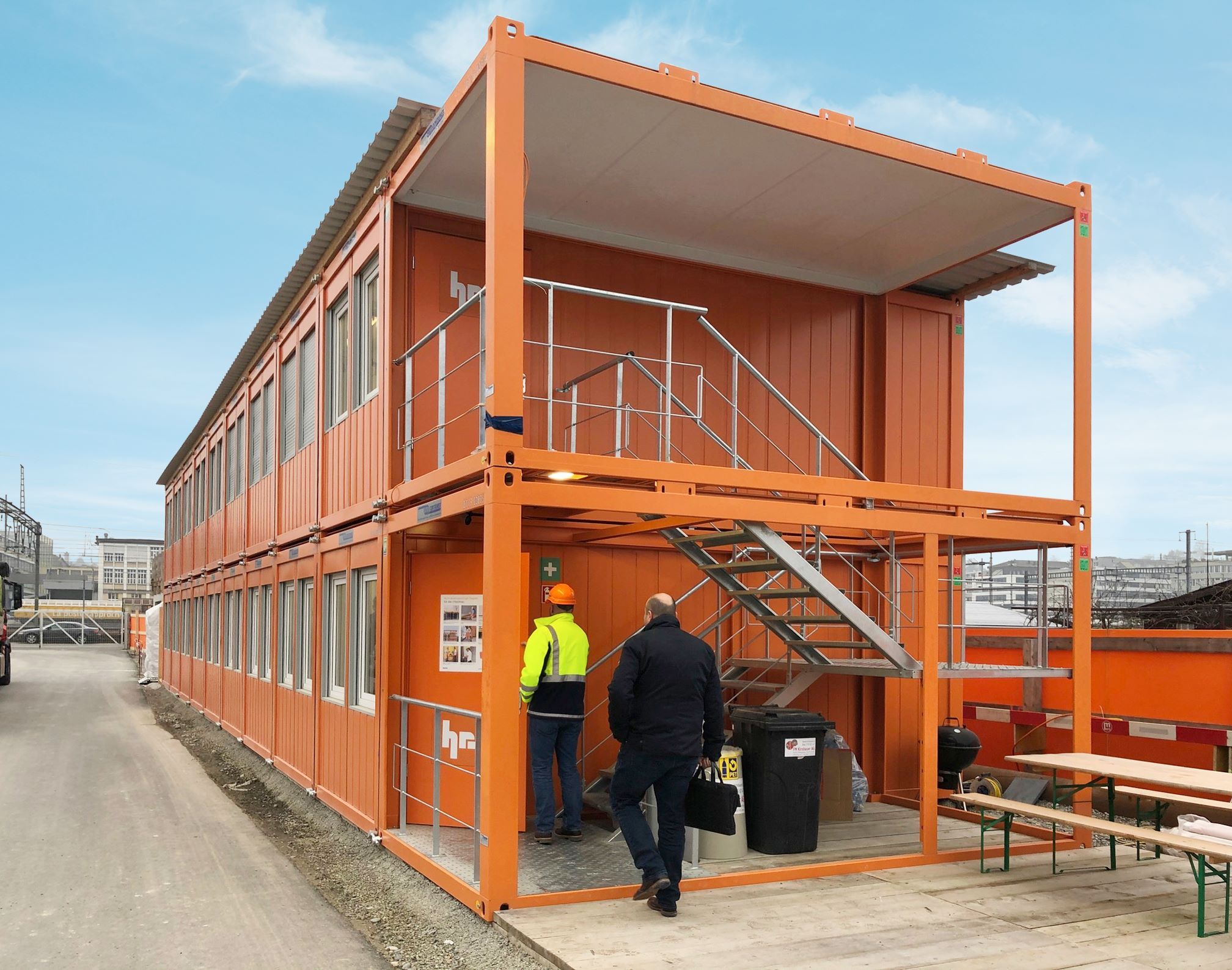 Containere med udvendige trapper Konstruktion
